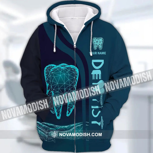 Unisex Shirt - Custom Name Dentist T-Shirt - Personalized Dentist Zipper Hoodie - Gift For Dentists Zipper Hoodie / S