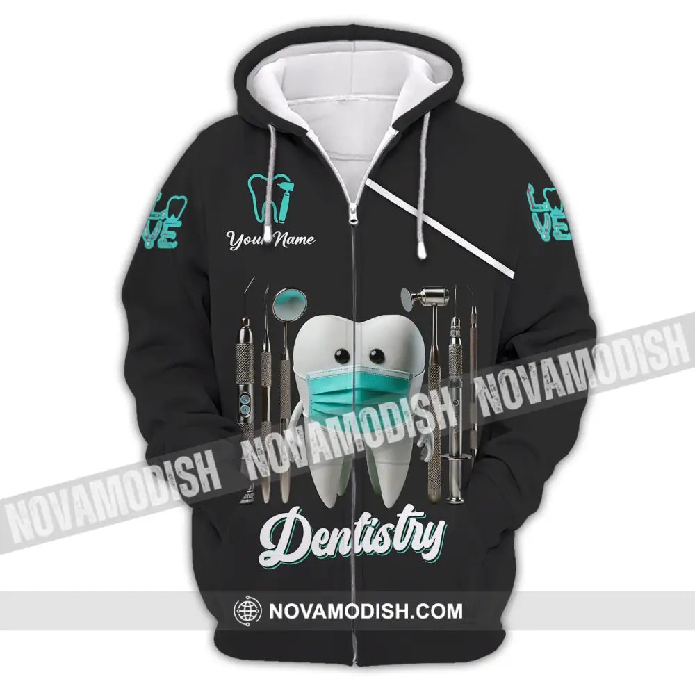 Unisex Shirt - Custom Name Dentistry Zipper Hoodie / S T-Shirt