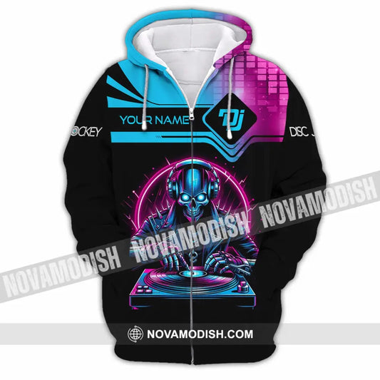 Unisex Shirt Custom Name Disc Jockey Dj Hoodie Polo Long Sleeve Zipper / S T-Shirt