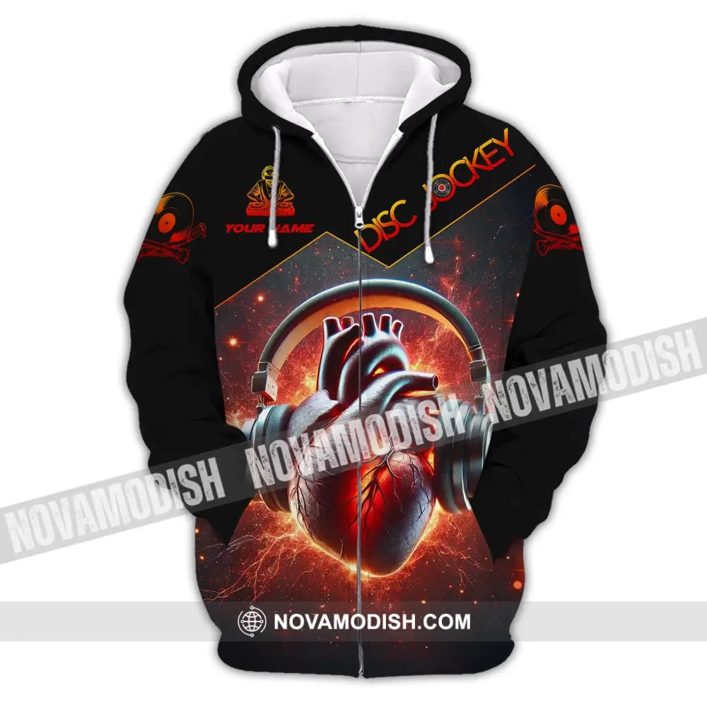 Unisex Shirt Custom Name Disc Jockey Dj Hoodie Polo Long Sleeve Zipper / S T-Shirt