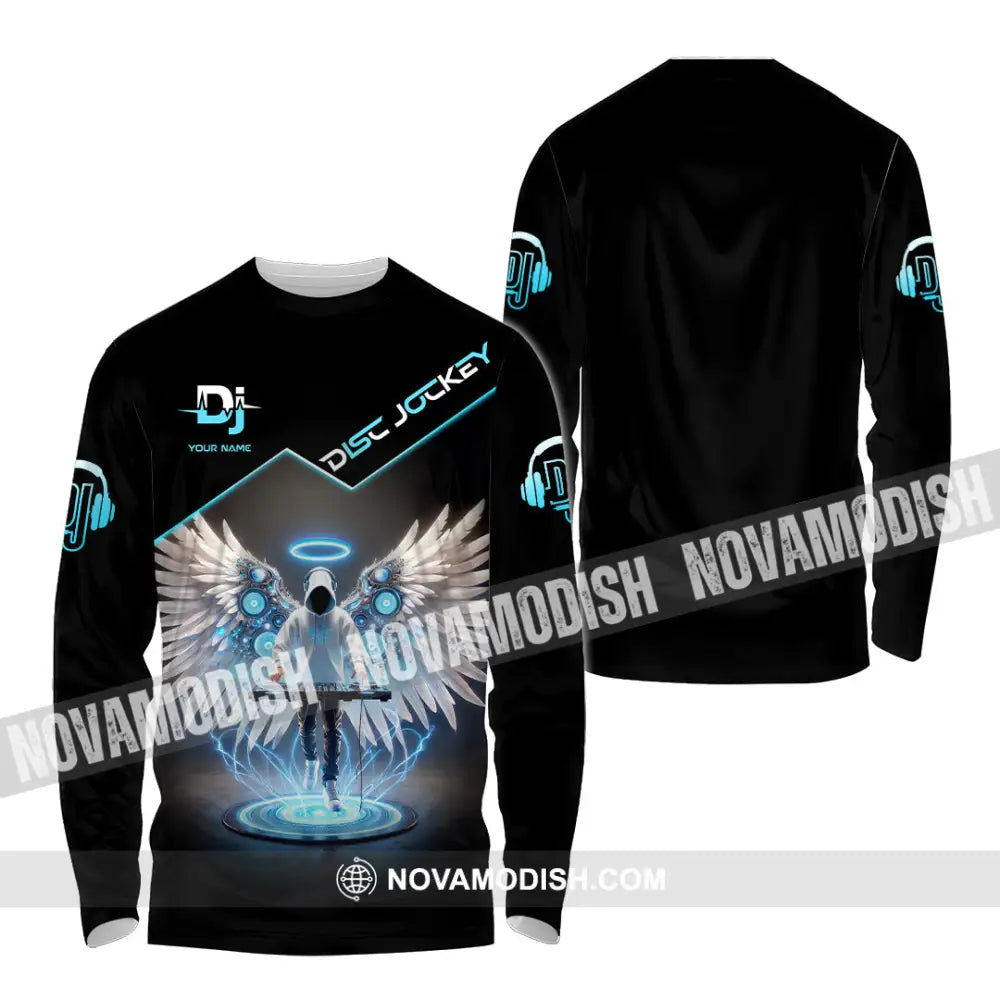 Unisex Shirt Custom Name Disc Jockey Gift For Dj Long Sleeve / S T-Shirt