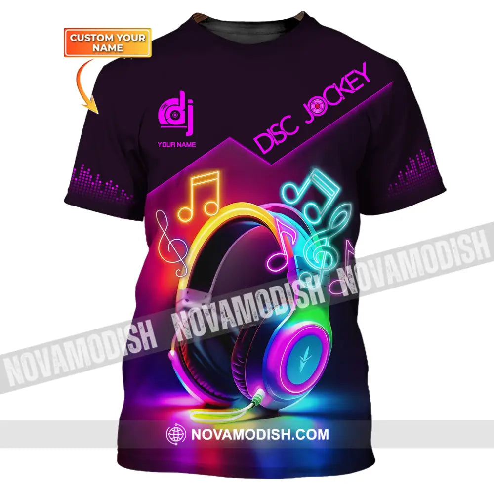 Unisex Shirt Custom Name Disc Jockey T-Shirt Dj Gift For / S