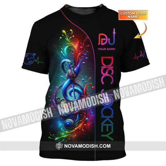 Unisex Shirt Custom Name Disc Jockey T-Shirt Dj Music Lover Gift