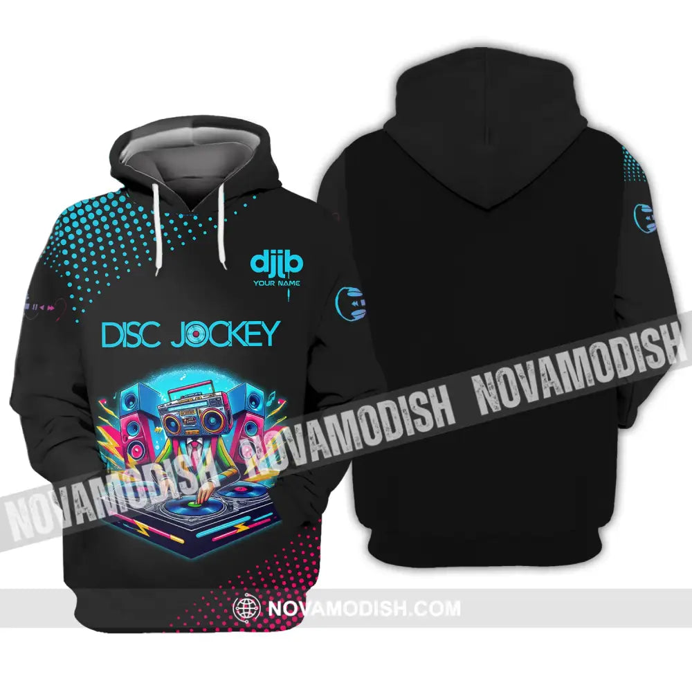 Unisex Shirt Custom Name Disc Jockey T-Shirt Dj Music Lover Gift Hoodie / S