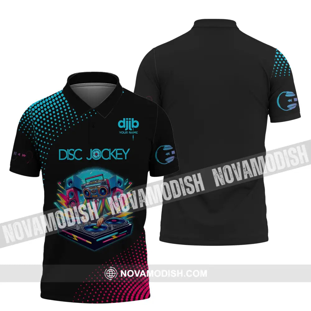 Unisex Shirt Custom Name Disc Jockey T-Shirt Dj Music Lover Gift Polo / S
