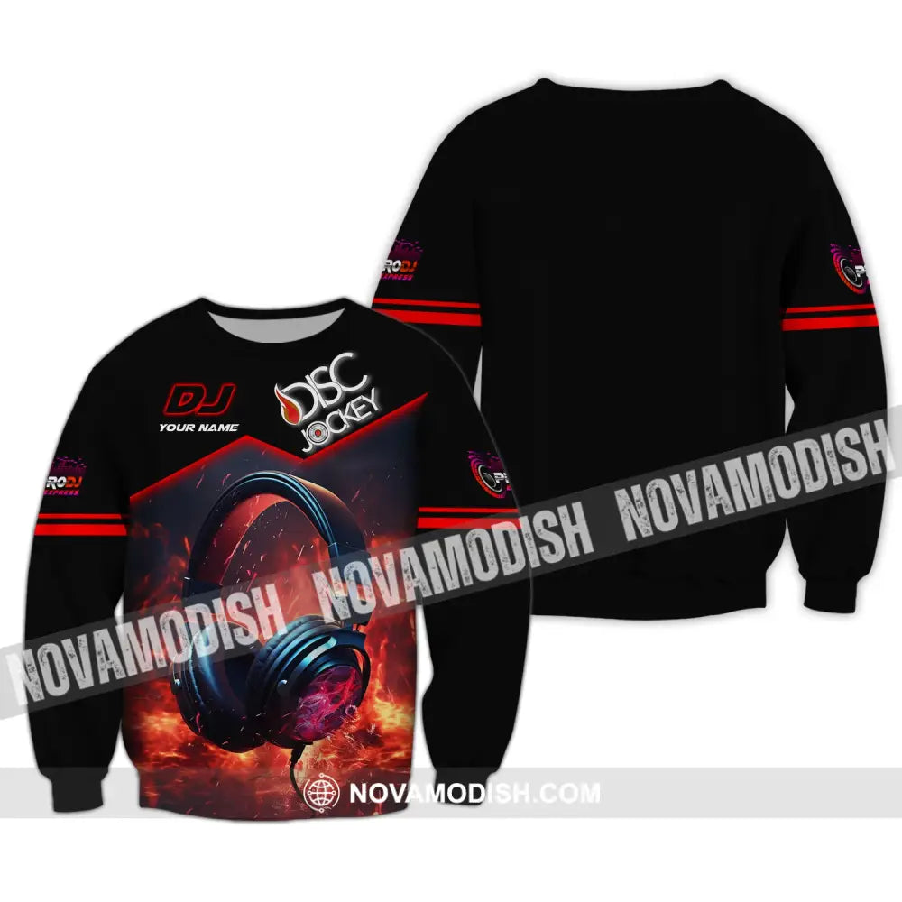 Unisex Shirt Custom Name Disc Jockey T-Shirt For Dj Long Sleeve / S