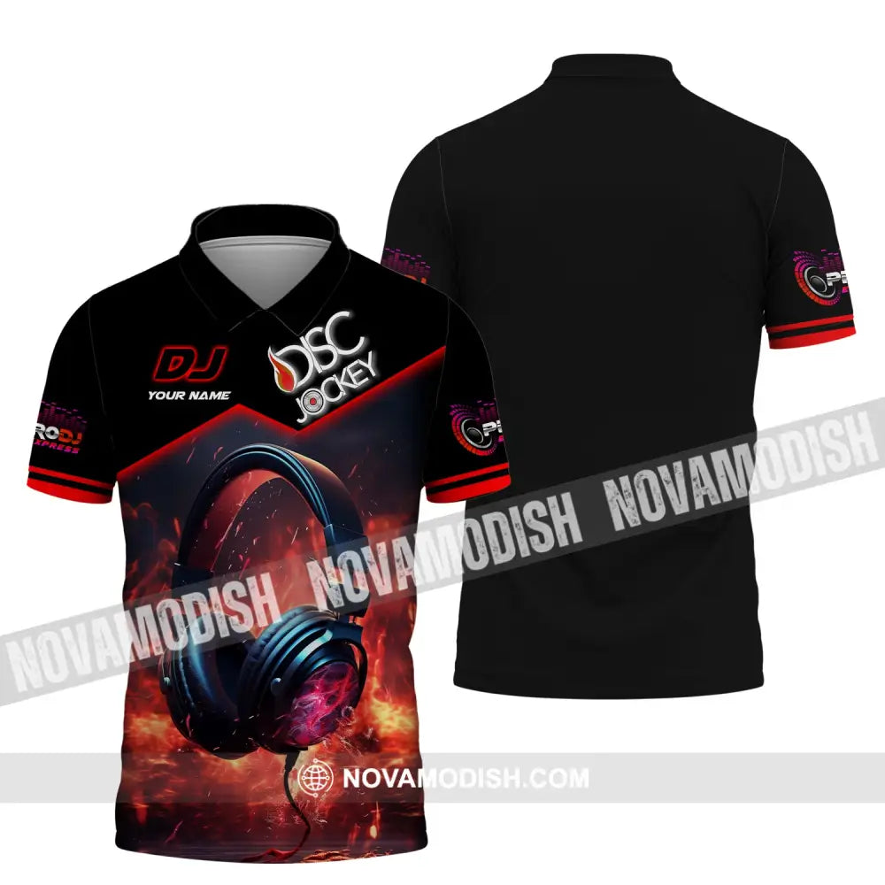 Unisex Shirt Custom Name Disc Jockey T-Shirt For Dj Polo / S