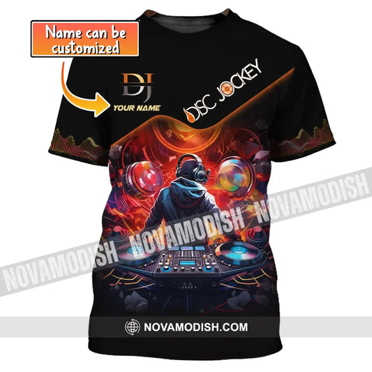 Unisex Shirt Custom Name Disc Jockey T-Shirt Music Lover Dj