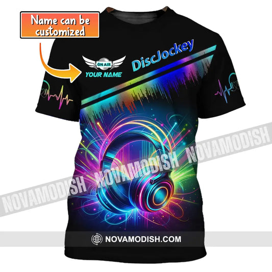 Unisex Shirt Custom Name Disc Jockey T-Shirt Music Lover Dj