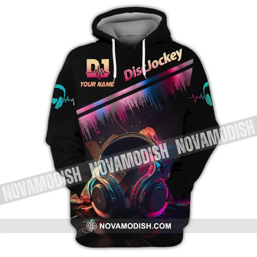 Unisex Shirt Custom Name Disc Jockey T-Shirt Music Lover Dj Gift For Hoodie / S