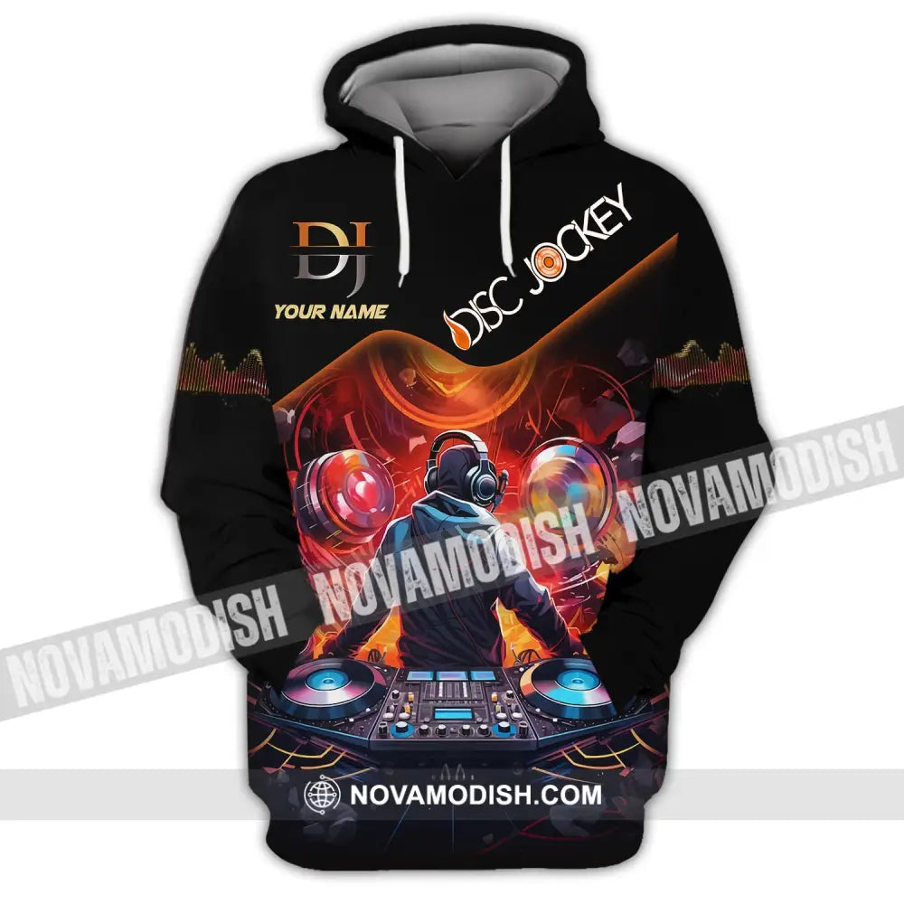 Unisex Shirt Custom Name Disc Jockey T-Shirt Music Lover Dj Hoodie / S