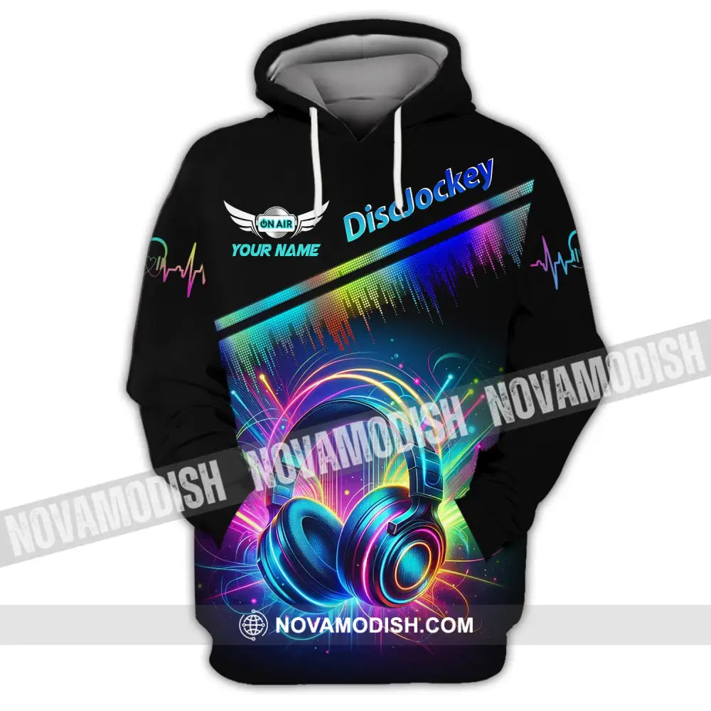 Unisex Shirt Custom Name Disc Jockey T-Shirt Music Lover Dj Hoodie / S