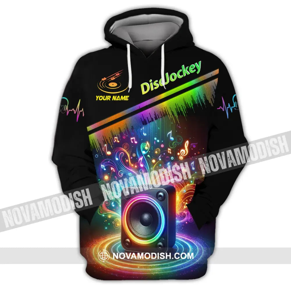 Unisex Shirt Custom Name Disc Jockey T-Shirt Music Lover Dj Hoodie / S