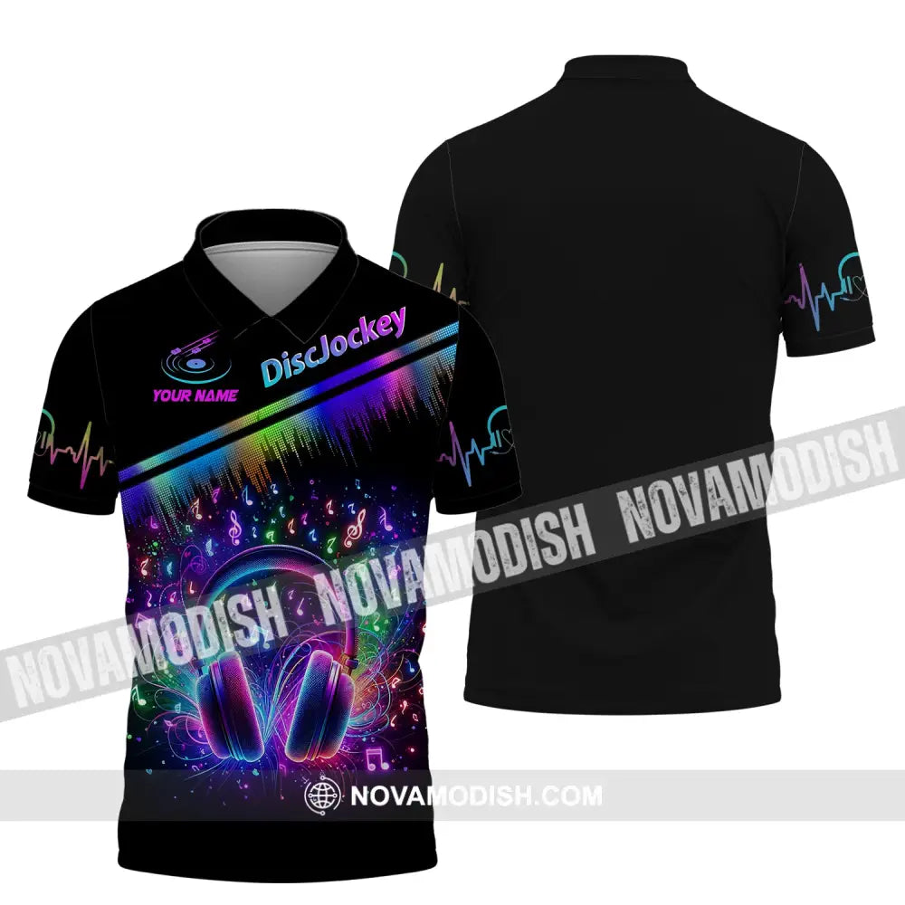 Unisex Shirt Custom Name Disc Jockey T-Shirt Music Lover Dj Polo / S