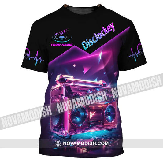 Unisex Shirt Custom Name Disc Jockey T-Shirt Music Lover Dj / S