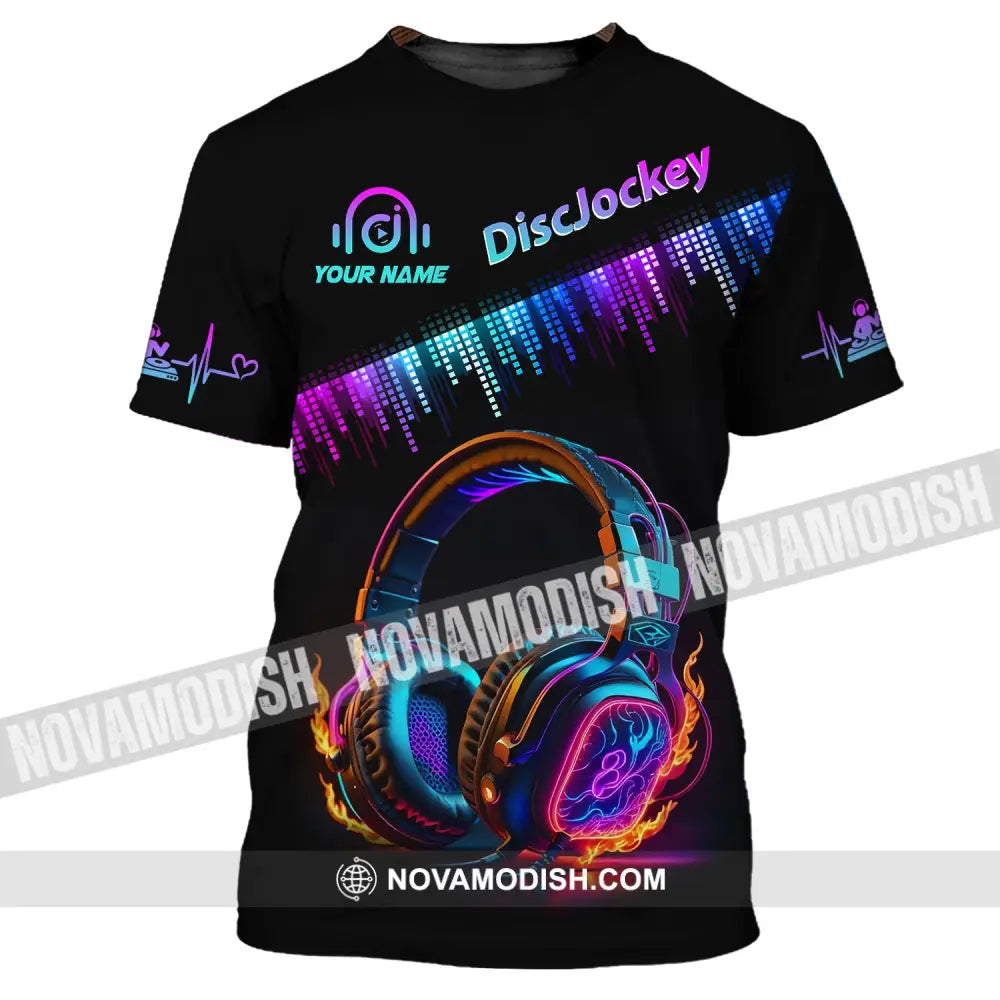 Unisex Shirt Custom Name Disc Jockey T-Shirt Music Lover Gift Dj Hoodie / S