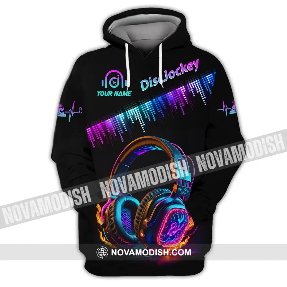 Unisex Shirt Custom Name Disc Jockey T-Shirt Music Lover Gift Dj Hoodie / S