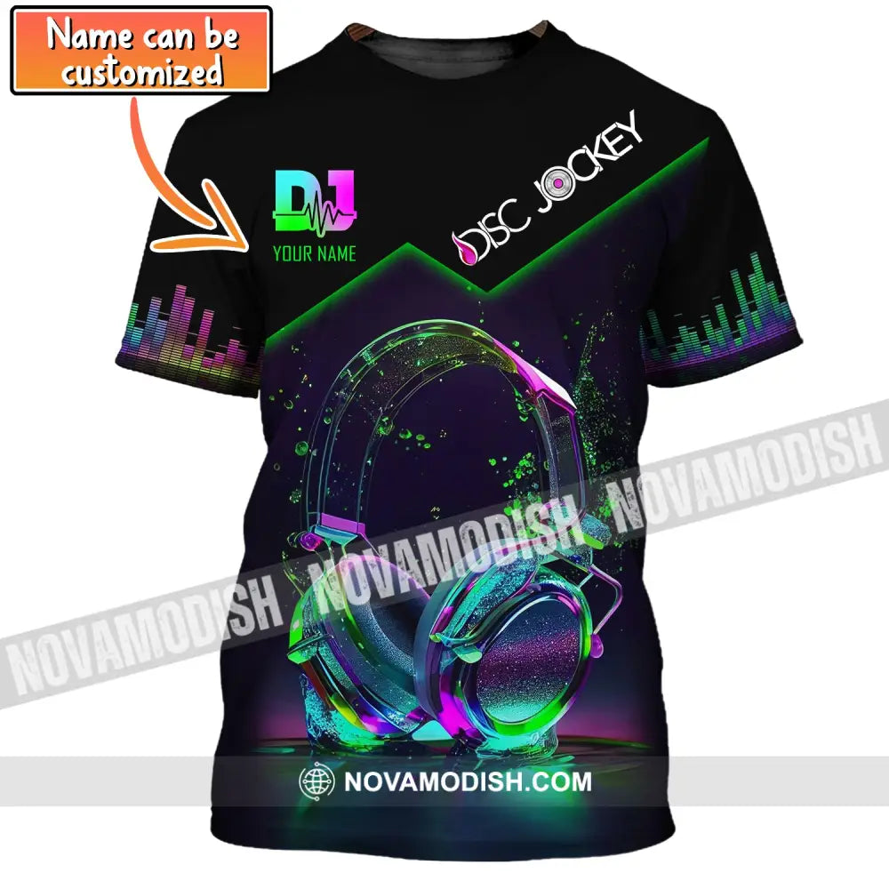 Unisex Shirt Custom Name Disc Jockey T-Shirt Music Lover Gift For Dj