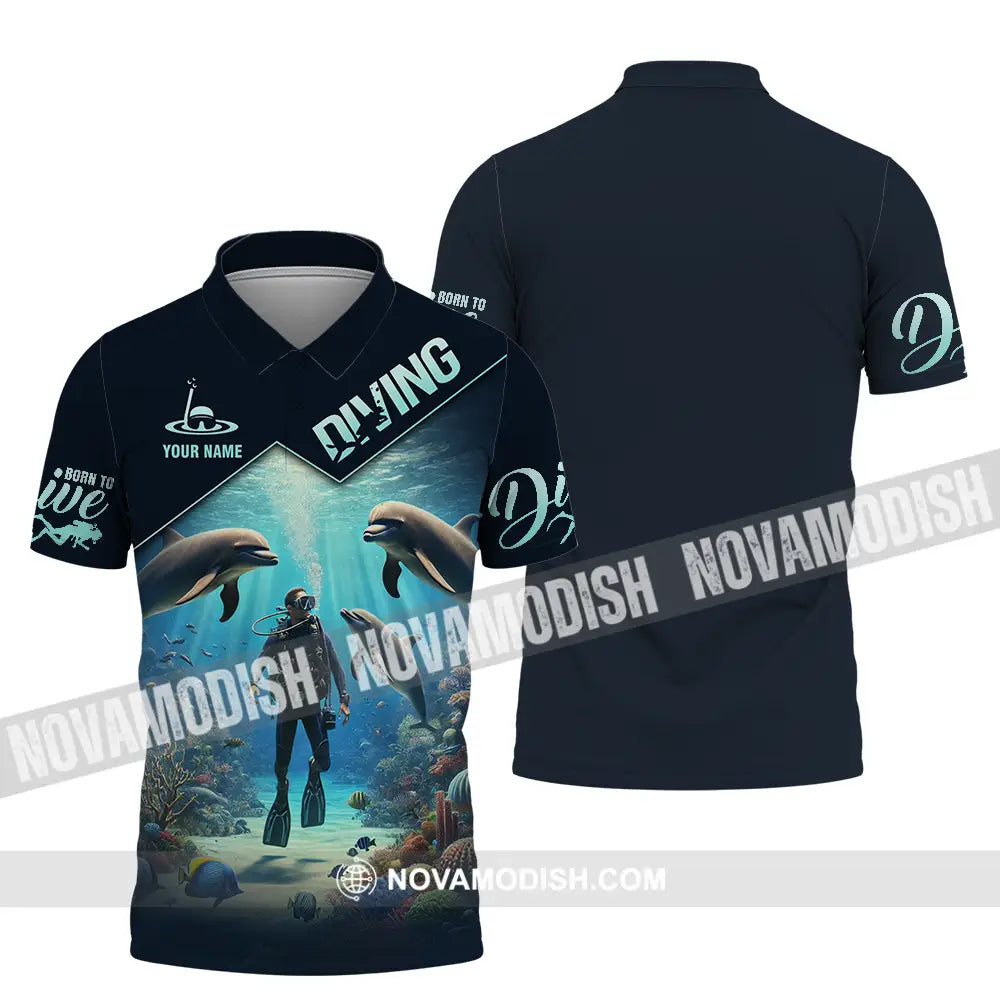 Unisex Shirt - Custom Name Diving Polo / S T-Shirt