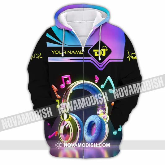 Unisex Shirt Custom Name Dj Hoodie Polo Long Sleeve Zipper / S T-Shirt