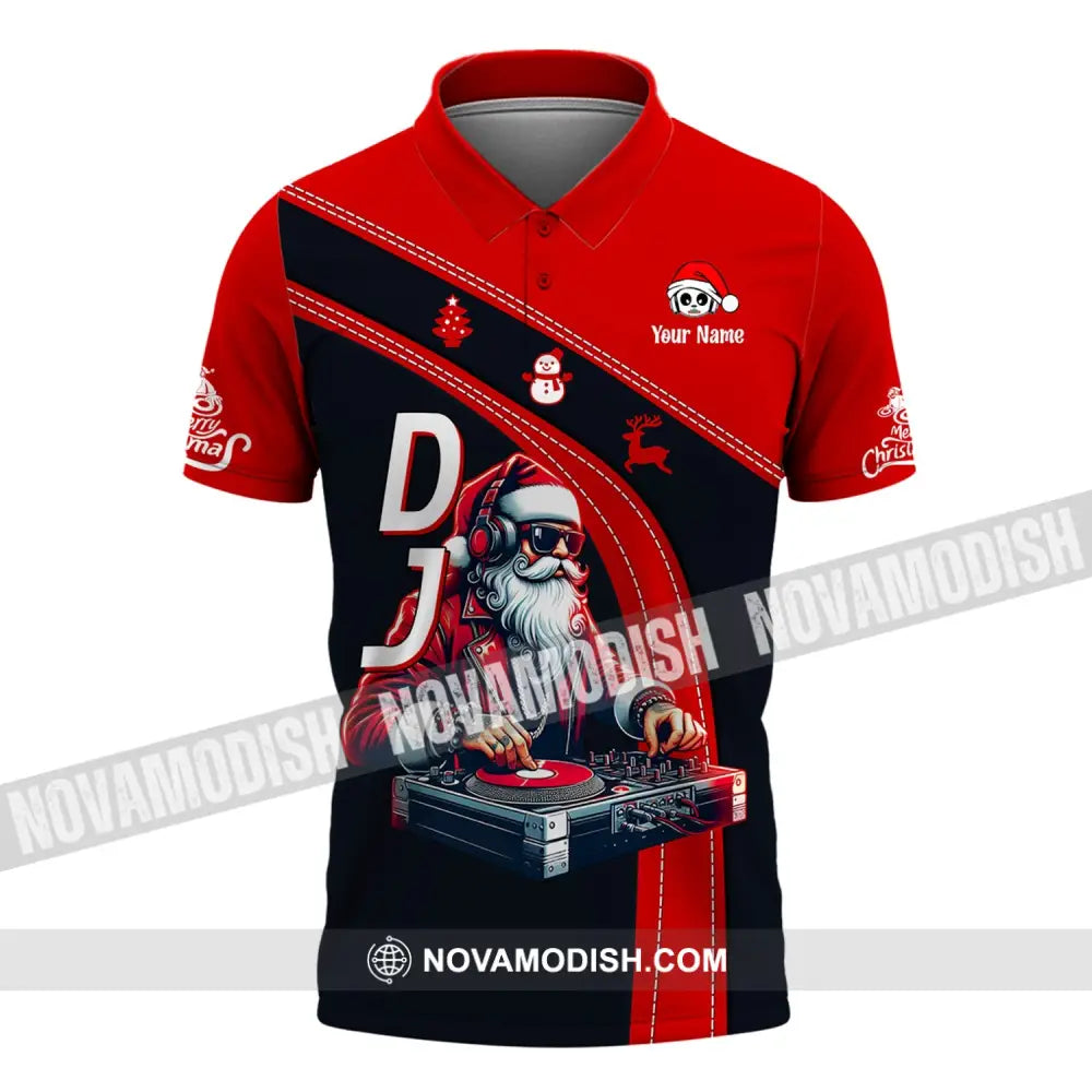 Unisex Shirt - Custom Name Dj Santa Polo / S T-Shirt