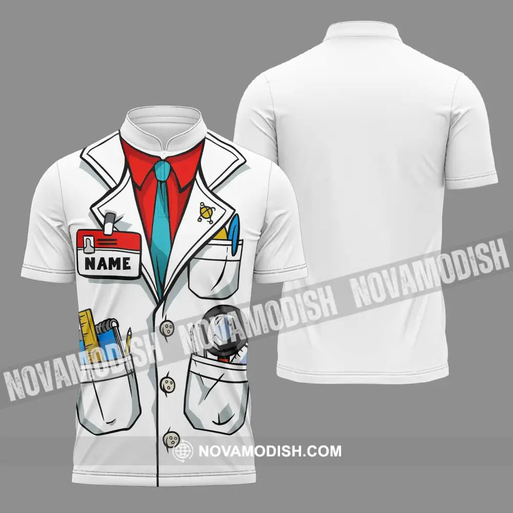 Unisex Shirt - Custom Name Doctor Shirt Zipper Polo Shirt / S T-shirt