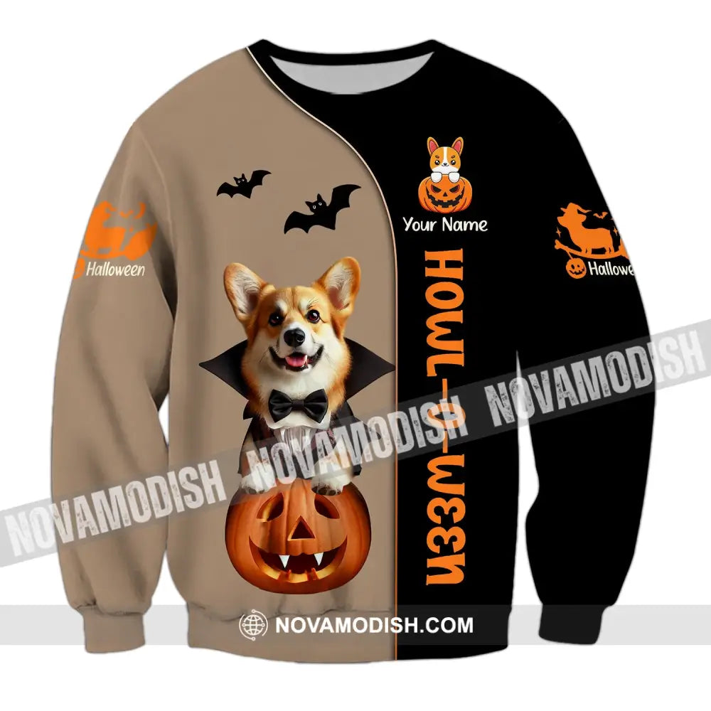 Unisex Shirt Custom Name Dog Halloween Pet T-Shirt Gift For Lover Long Sleeve / S T-Shirt