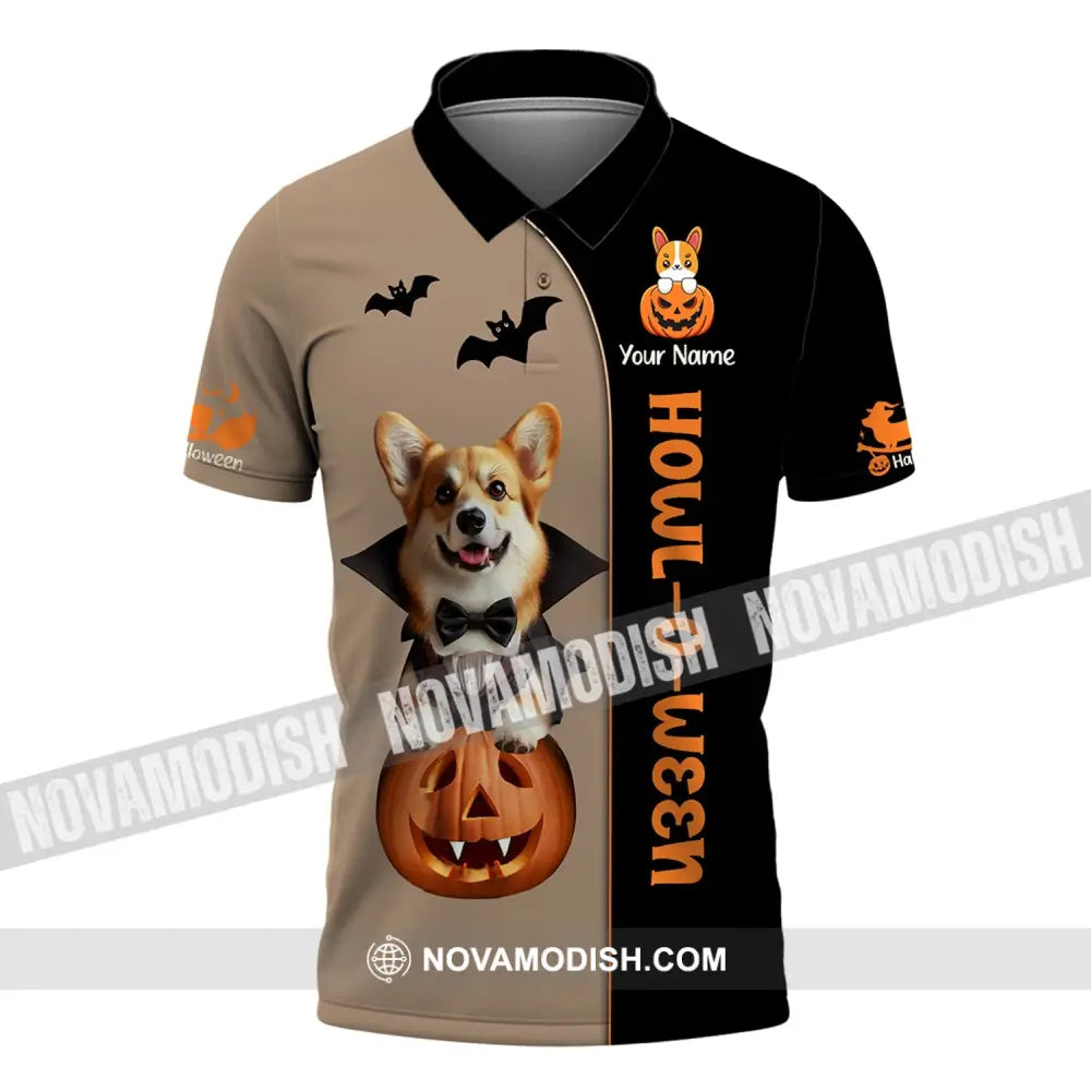 Unisex Shirt Custom Name Dog Halloween Pet T-Shirt Gift For Lover Polo / S T-Shirt