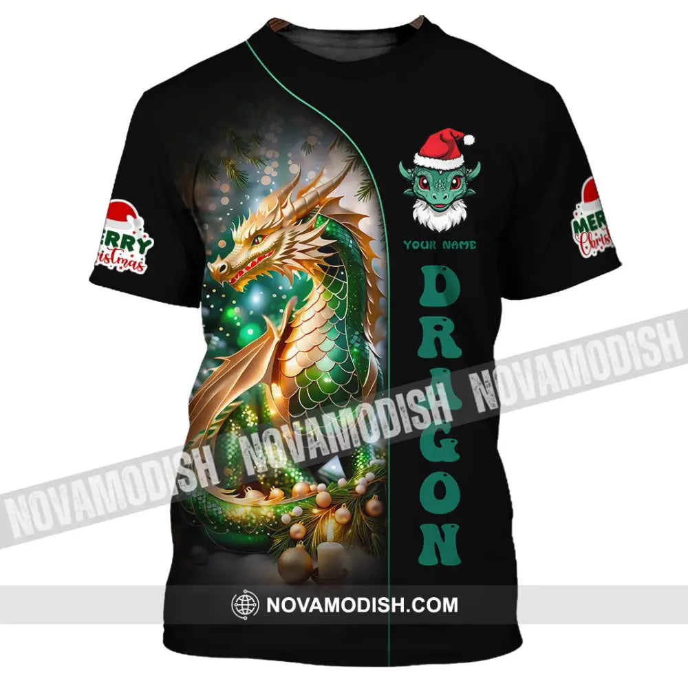 Unisex Shirt Custom Name Dragon Merry Christmas Gift T-Shirt / S T-Shirt