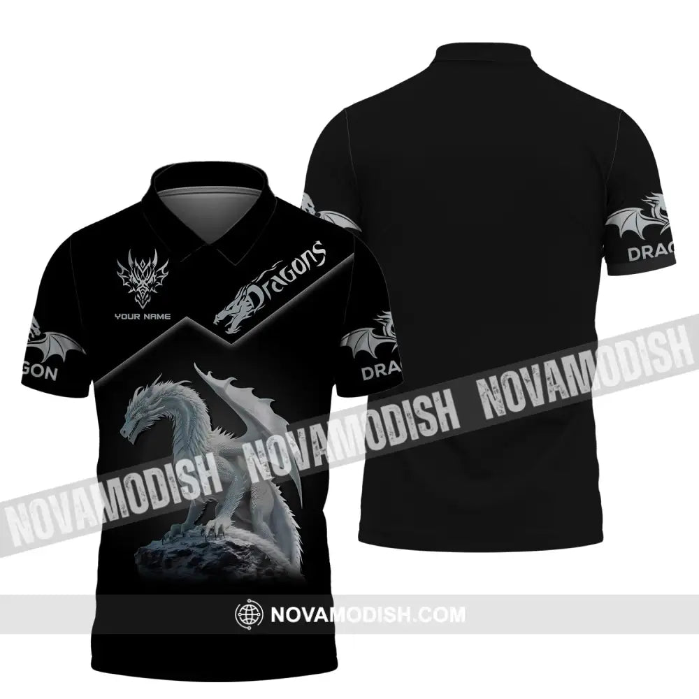 Unisex Shirt Custom Name Dragon T-Shirt 3D Lover Gift Polo / S