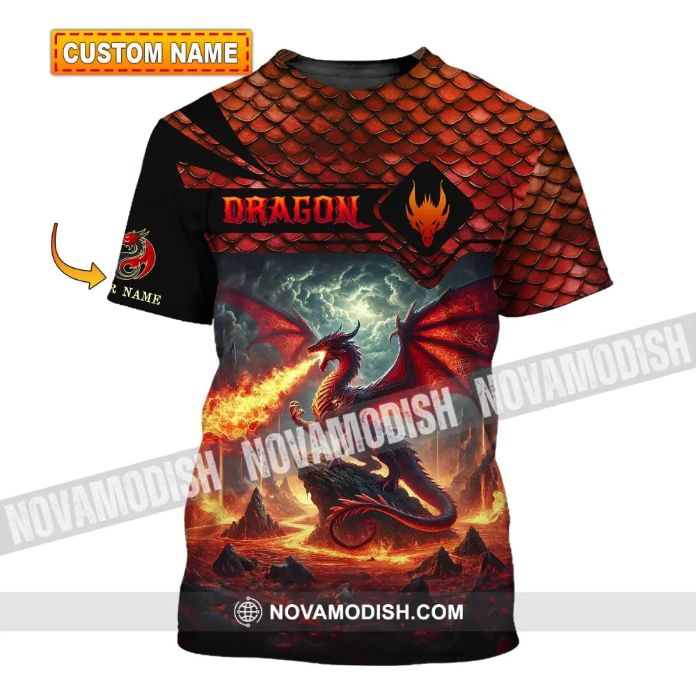 Unisex Shirt Custom Name Dragon T-Shirt Hoodie Long Sleeve T-Shirt