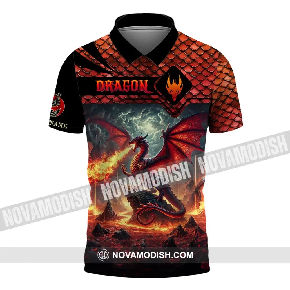 Unisex Shirt Custom Name Dragon T-Shirt Hoodie Long Sleeve Polo / S T-Shirt