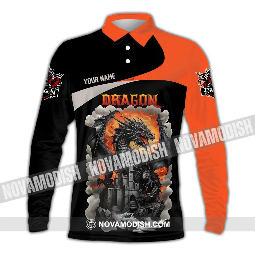 Unisex Shirt Custom Name Dragon T-Shirt Hoodie Long Sleeve Polo / S T-Shirt