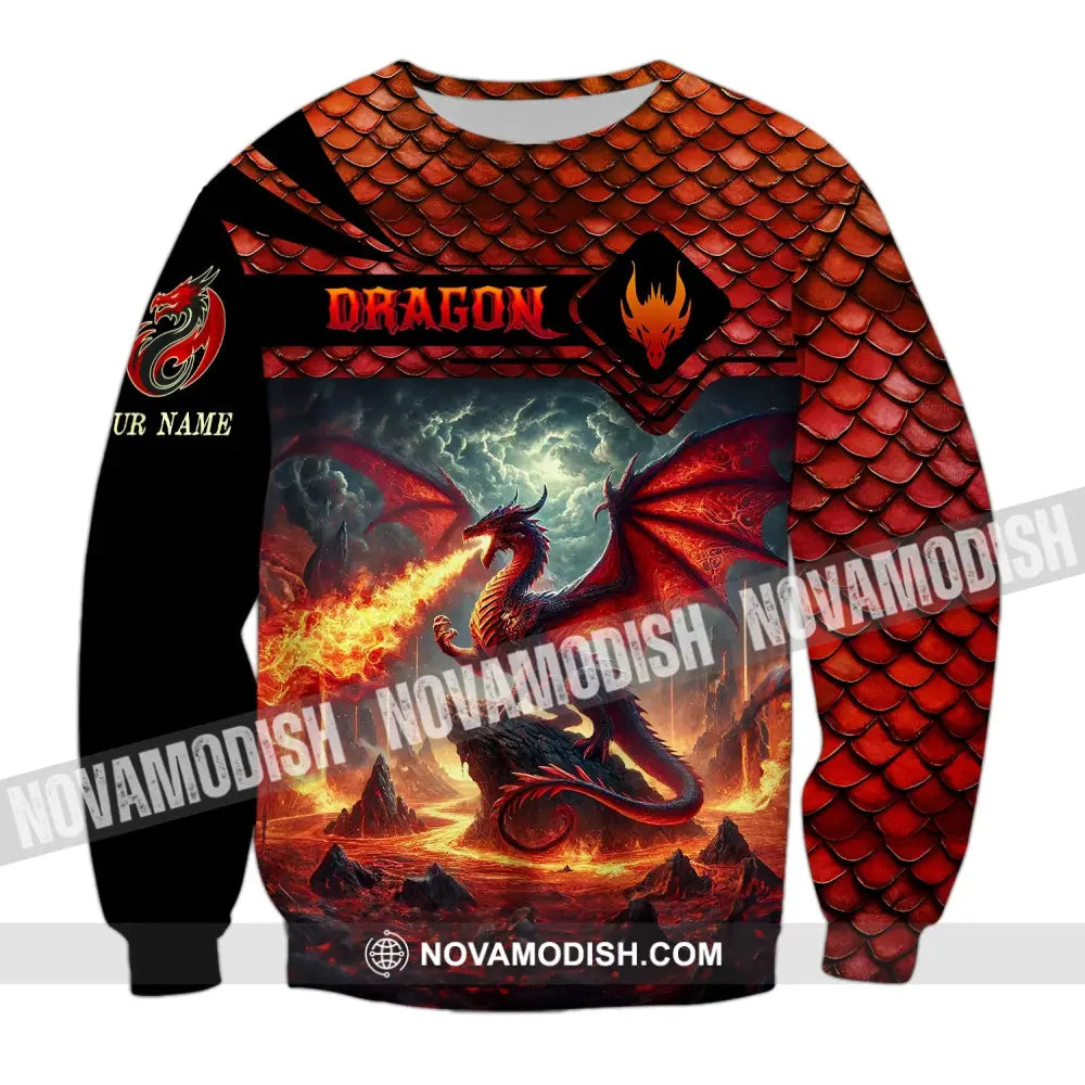 Unisex Shirt Custom Name Dragon T-Shirt Hoodie Long Sleeve / S T-Shirt