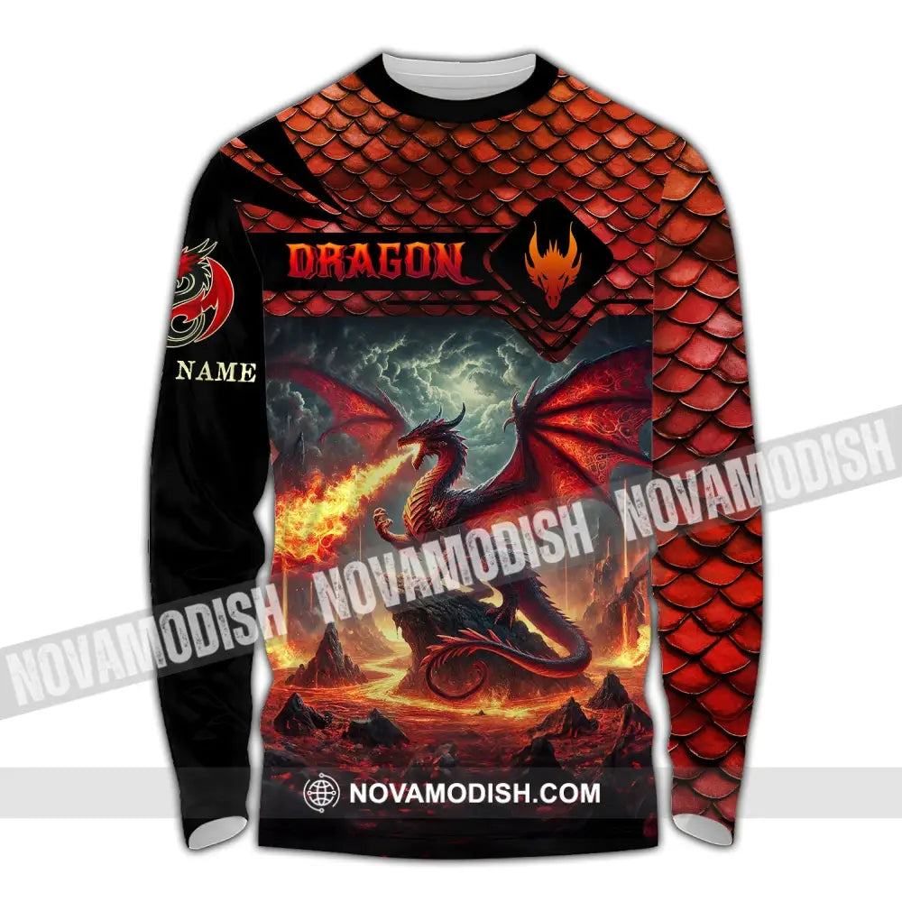 Unisex Shirt Custom Name Dragon T-Shirt Hoodie Long Sleeve / S T-Shirt