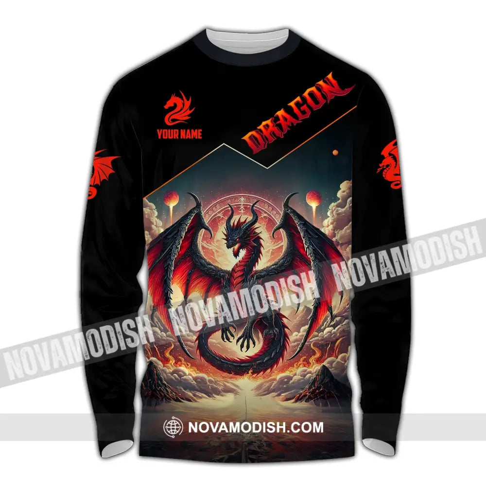 Unisex Shirt Custom Name Dragon T-Shirt Hoodie Long Sleeve / S T-Shirt