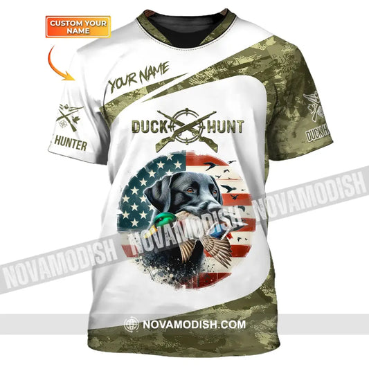 Unisex Shirt Custom Name Duck Hunting Polo Long Sleeve Gift For Hunters T-Shirt