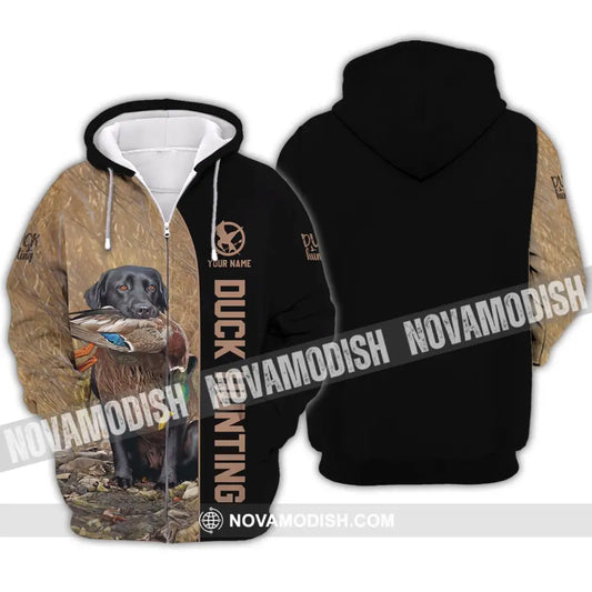 Unisex Shirt - Custom Name Shirt - Duck Hunting Zipper Hoodie / S T-shirt