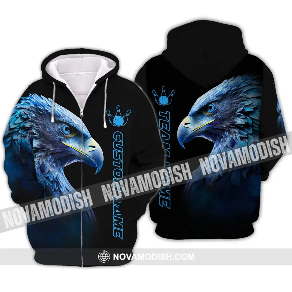 Unisex Shirt - Custom Name Eagle Shirt - Shirt for Eagle Lover - 3D Eagle T-Shirt Zipper Hoodie / S T-shirt