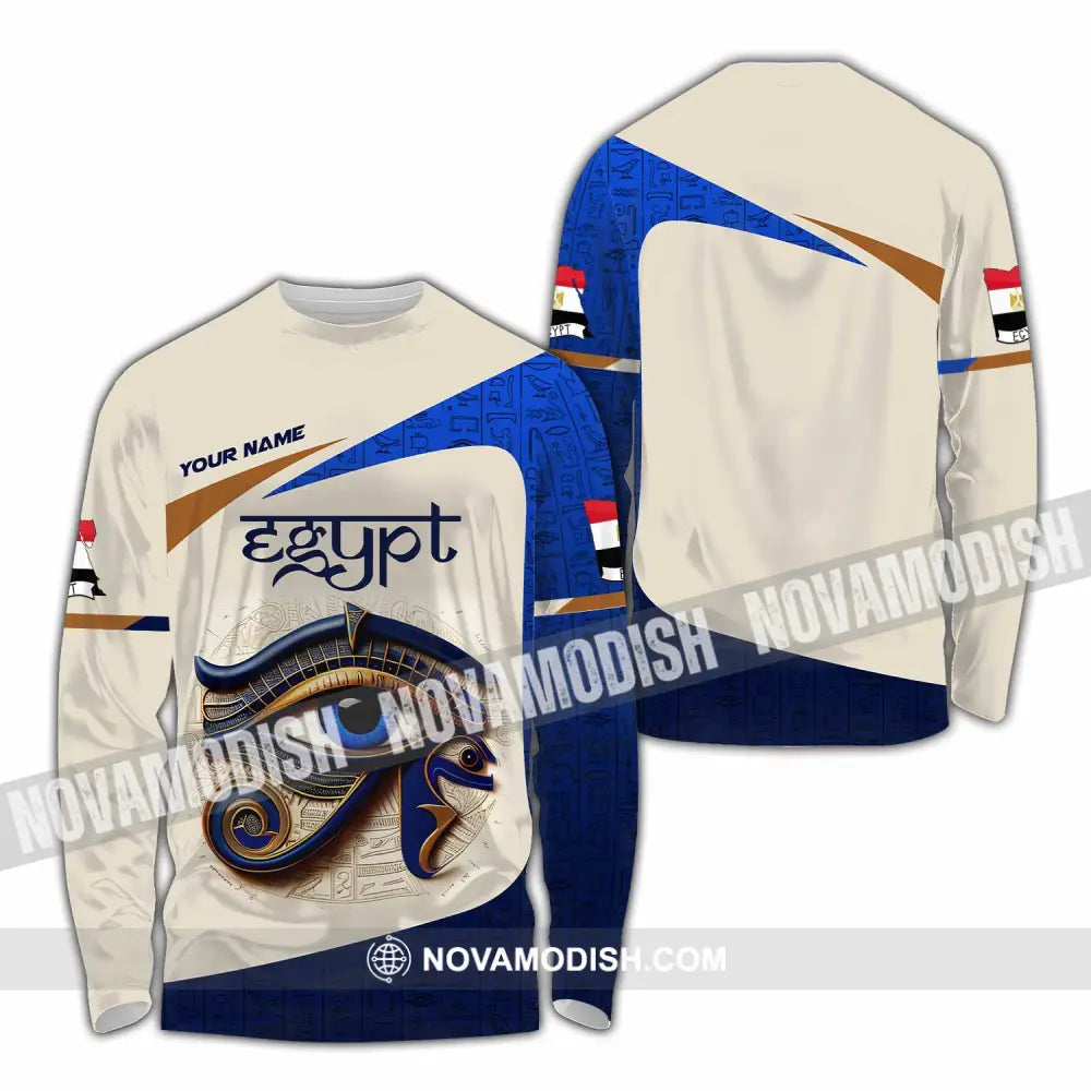 Unisex Shirt Custom Name Egypt Lover Gift Long Sleeve / S T-Shirt