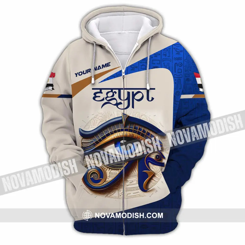 Unisex Shirt Custom Name Egypt Lover Gift Zipper Hoodie / S T-Shirt