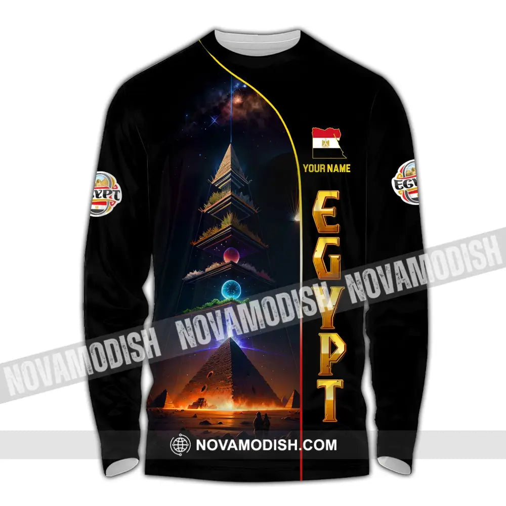 Unisex Shirt Custom Name Egypt Polo Long Sleeve Gift / S T-Shirt