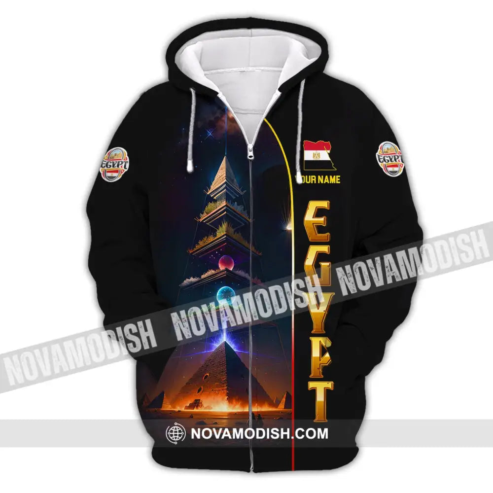 Unisex Shirt Custom Name Egypt Polo Long Sleeve Gift Zipper Hoodie / S T-Shirt