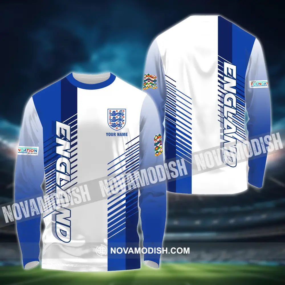 Unisex Shirt - Custom Name England Euro 2024 Shirt Long Sleeve Shirt / S T-shirt
