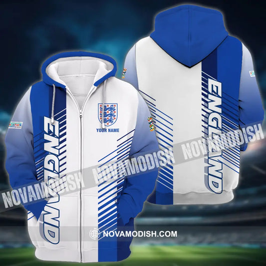 Unisex Shirt - Custom Name England Euro 2024 Shirt Zipper Hoodie / S T-shirt