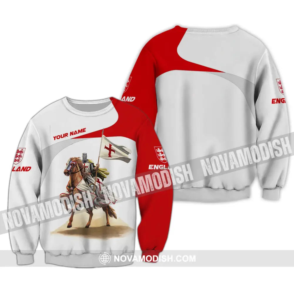 Unisex Shirt Custom Name England Knight English Hoodie Gift For Long Sleeve / S T-Shirt