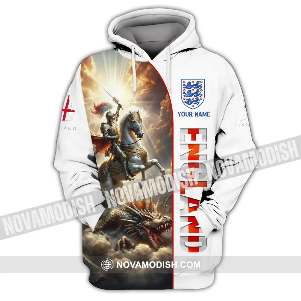 Unisex Shirt Custom Name England Knight Gift For English Hoodie / S T-Shirt