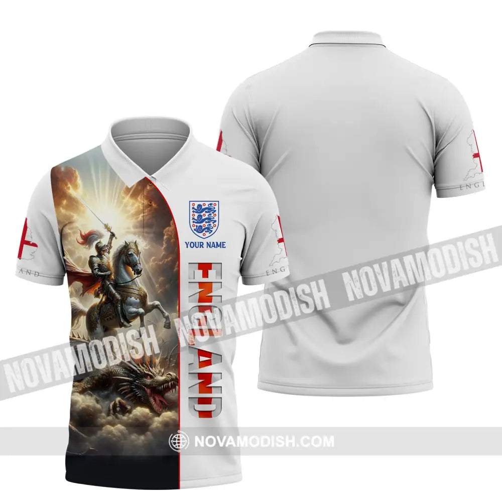 Unisex Shirt Custom Name England Knight Gift For English Polo / S T-Shirt