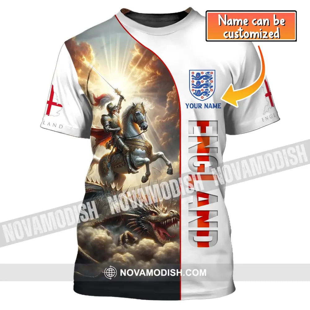 Unisex Shirt Custom Name England Knight Gift For English T-Shirt