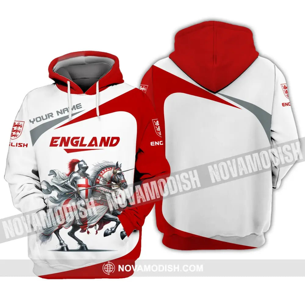 Unisex Shirt Custom Name England Knight Polo Gift For English Hoodie / S T-Shirt